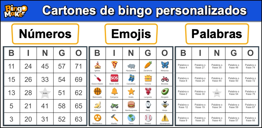Cartones de bingo – GeoGebra