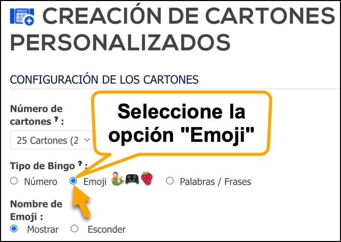 Crear cartones de bingo - Bingo Maker