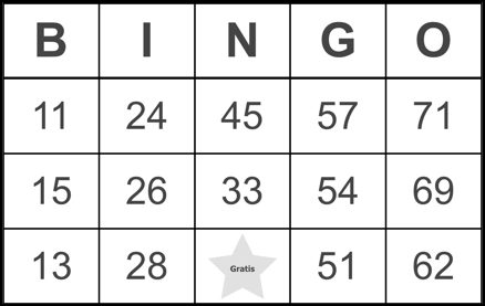 Cartones Bingo  Gráficas Larrad