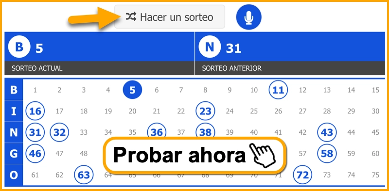 Sorteos de bingo en español