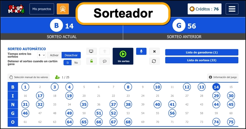 Sorteos de bingo en español